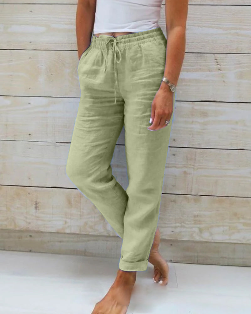 Allison™ | Prémiové Pantalóny z Bavlneného Ľanu