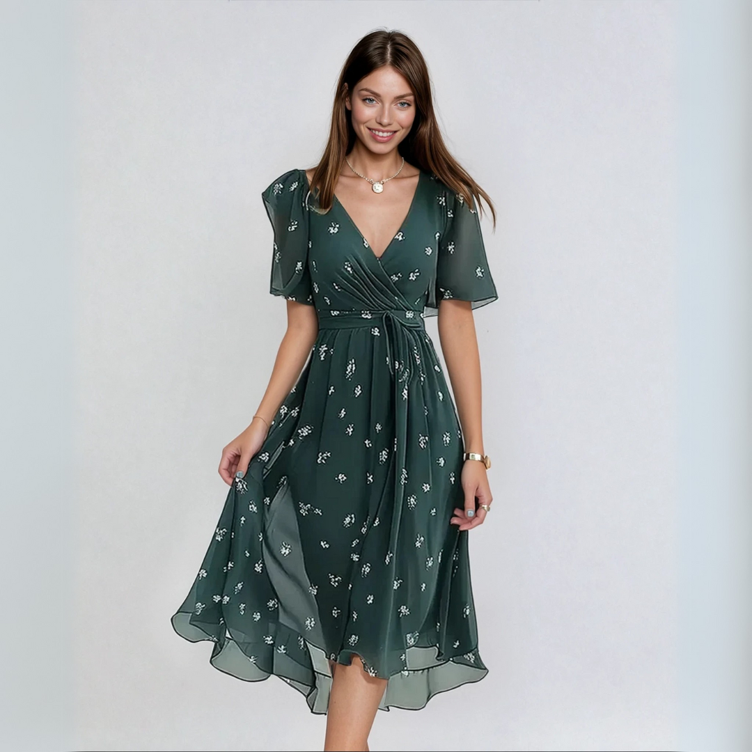 Lina™ | Elegantné šaty s krátkymi rukávmi