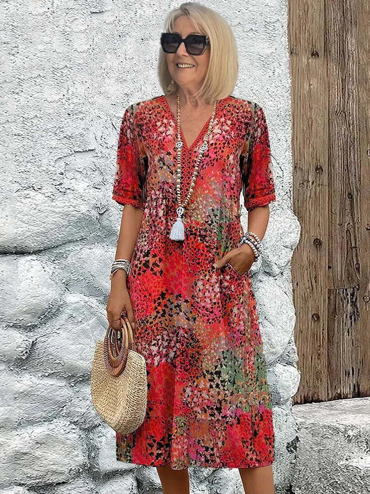 Fatima - Šaty s Kvetinovým Dizajnom