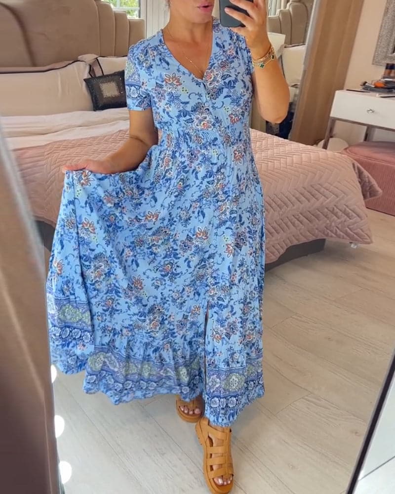 Haelina™ | Elegantné Maxi Kvetinové Šaty (Obmedzené množstvo)