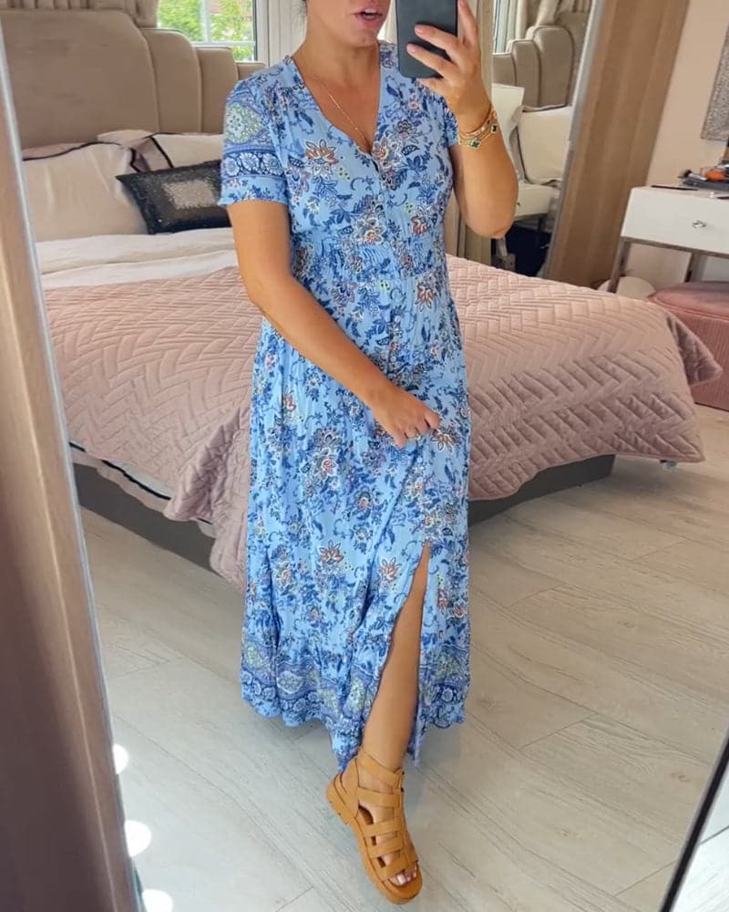 Haelina™ | Elegantné Maxi Kvetinové Šaty (Obmedzené množstvo)