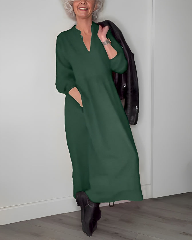Alena | Elegantné maxi šaty s V-výstrihom