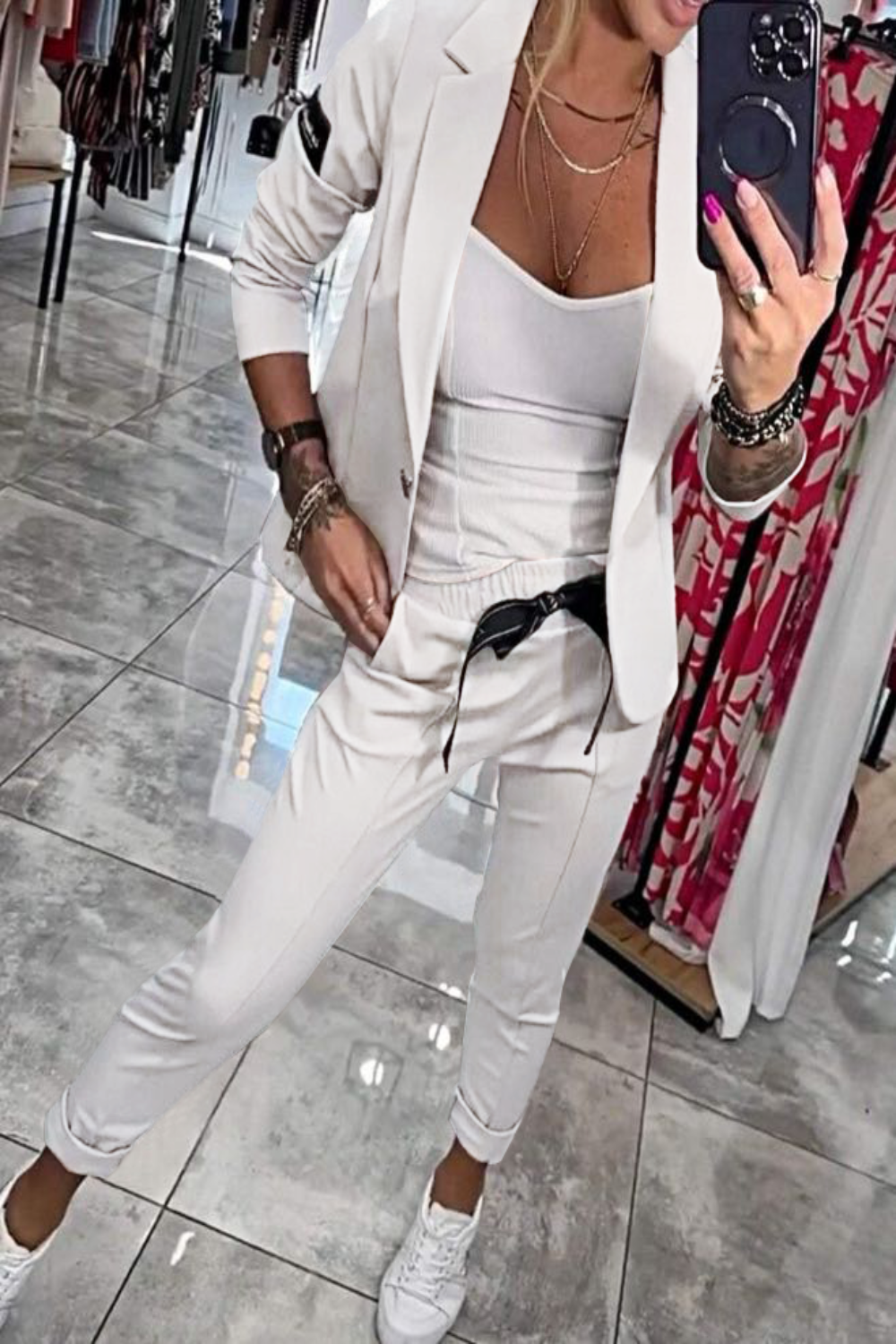 Moxie | Dámsky dvojdielny set: top s bundou a elastickým pásom