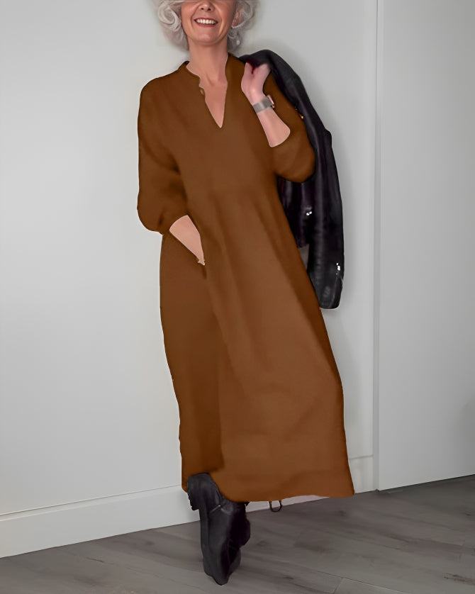 Alena | Elegantné maxi šaty s V-výstrihom