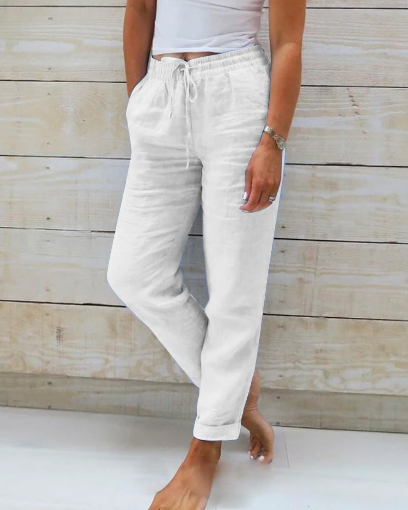 Allison™ | Prémiové Pantalóny z Bavlneného Ľanu