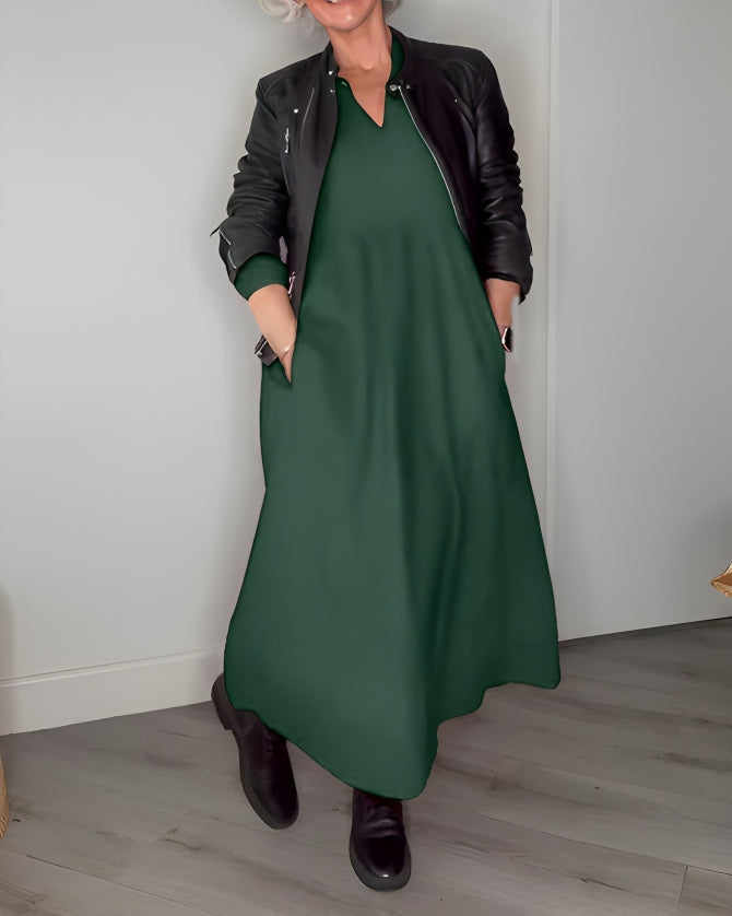Alena | Elegantné maxi šaty s V-výstrihom