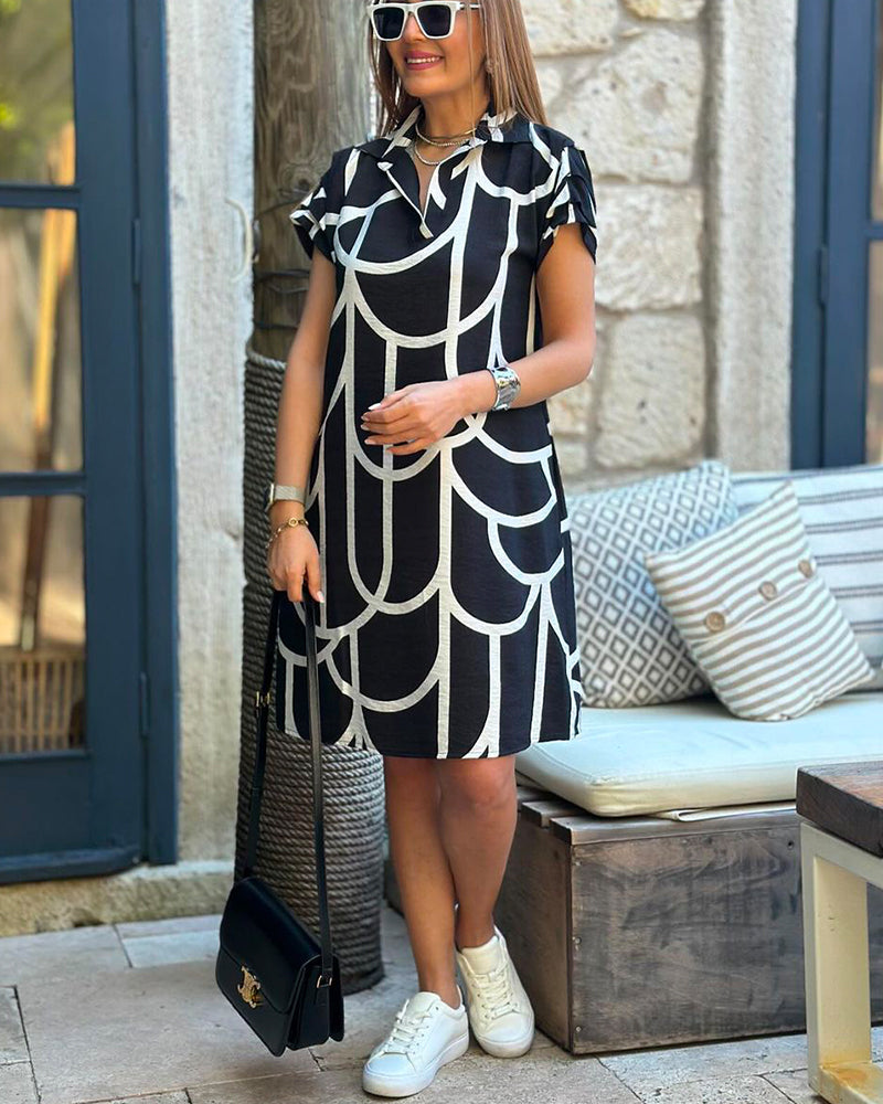 Maera™ | Elegantné Geometrické Polo Šaty (Obmedzené Množstvo)