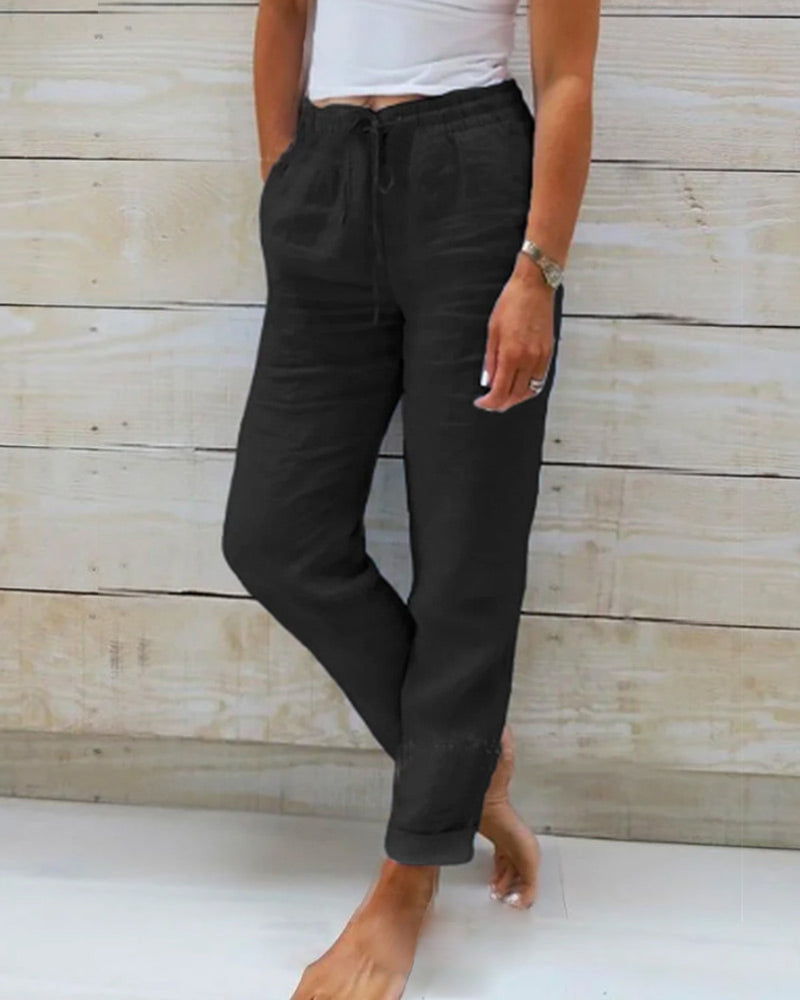 Allison™ | Prémiové Pantalóny z Bavlneného Ľanu