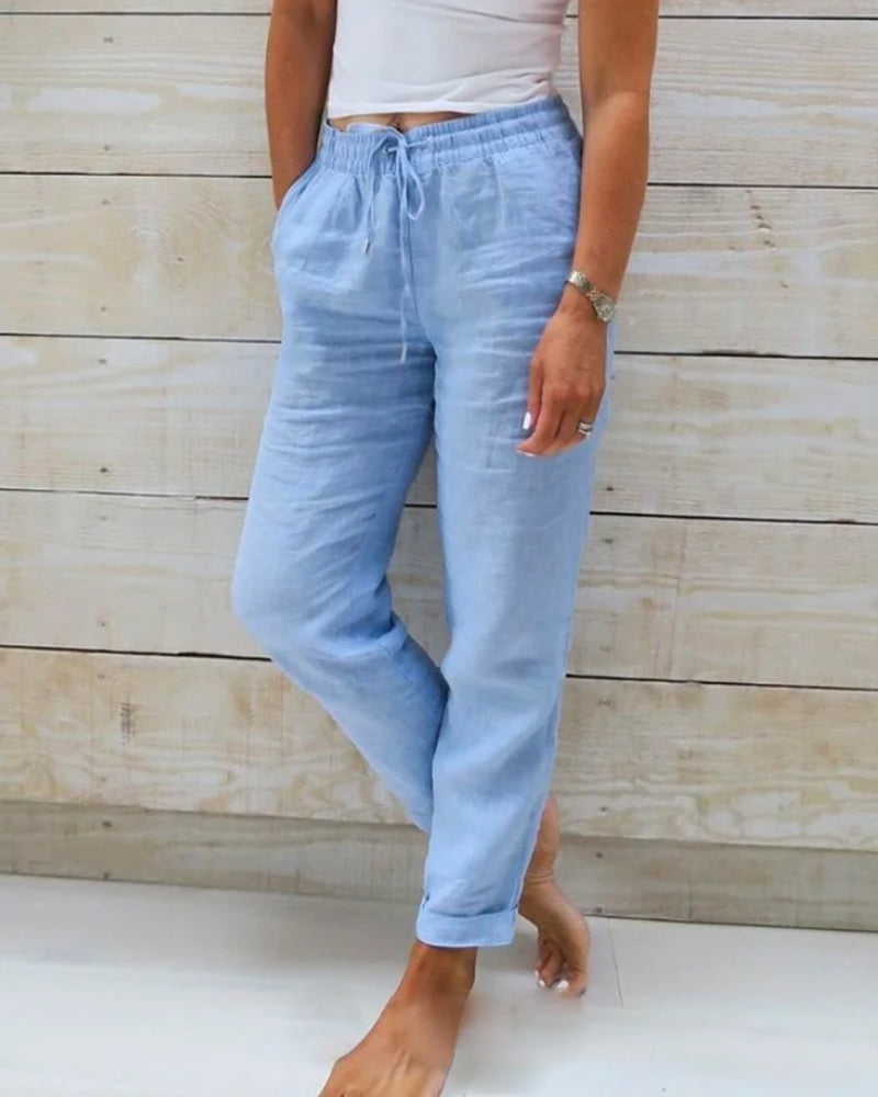 Allison™ | Prémiové Pantalóny z Bavlneného Ľanu