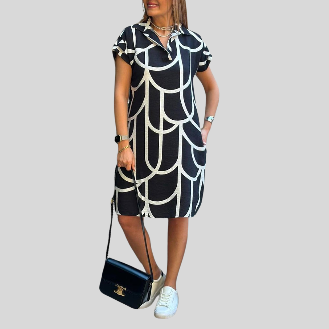 Kamila | Elegantné midi šaty s krátkymi rukávmi