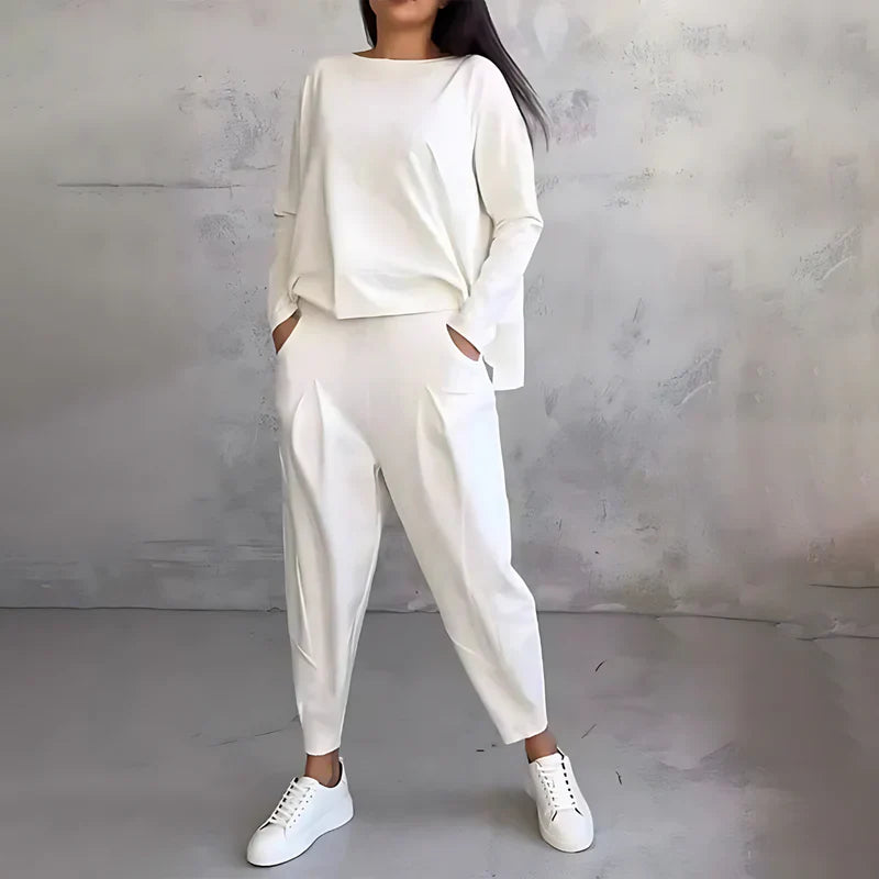 Babette | Elegantný dvojdielny set s okrúhlym výstrihom