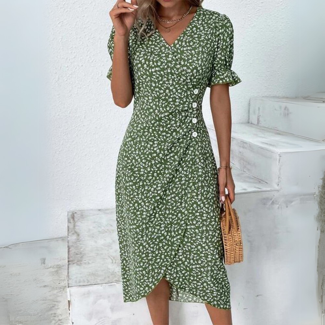 Helena | Elegantné midi šaty s kvetinovým vzorom