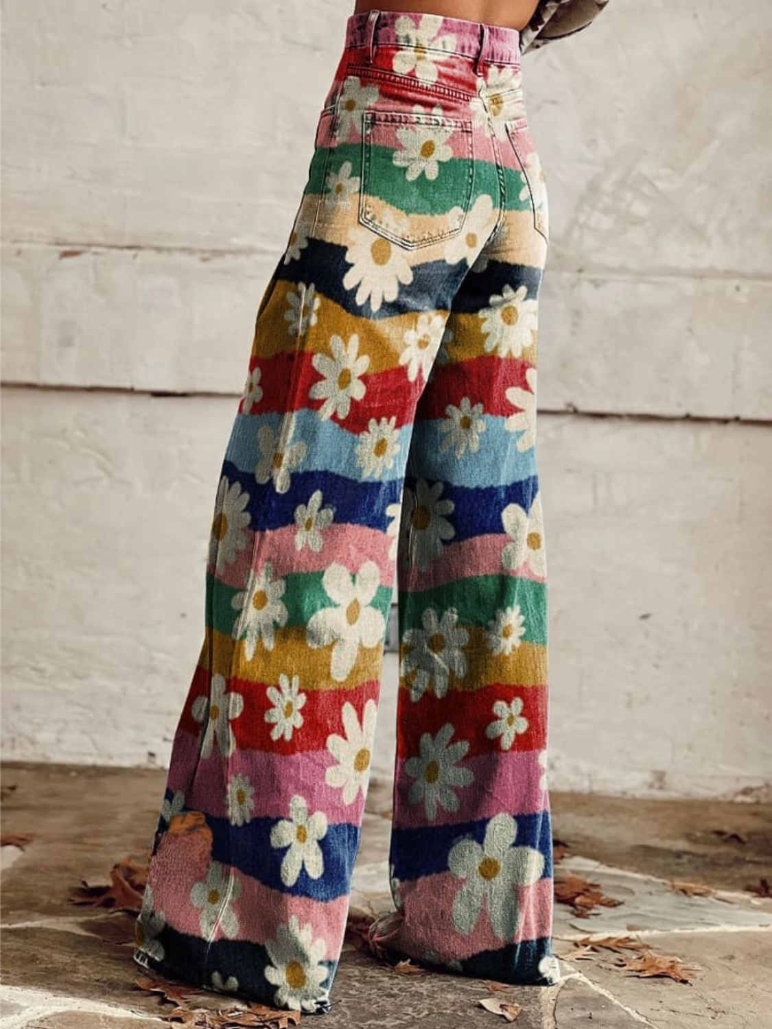 Cassandra - Bohemian Retro Floral Wide-Leg Pants