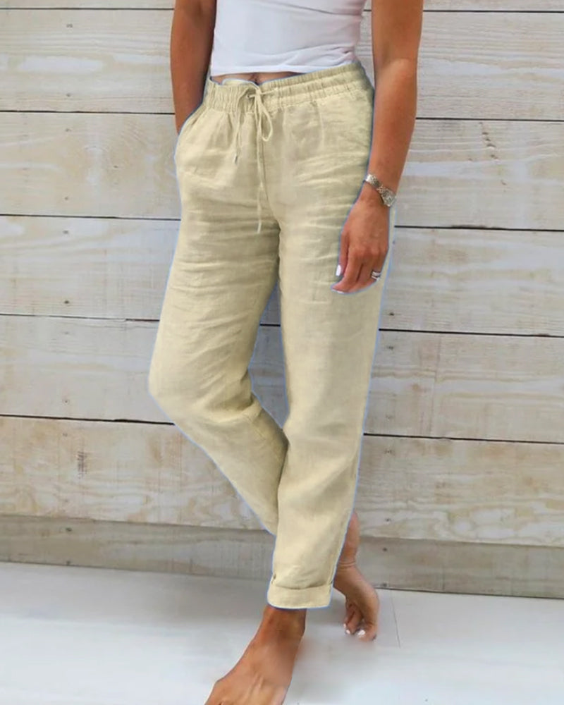 Allison™ | Prémiové Pantalóny z Bavlneného Ľanu