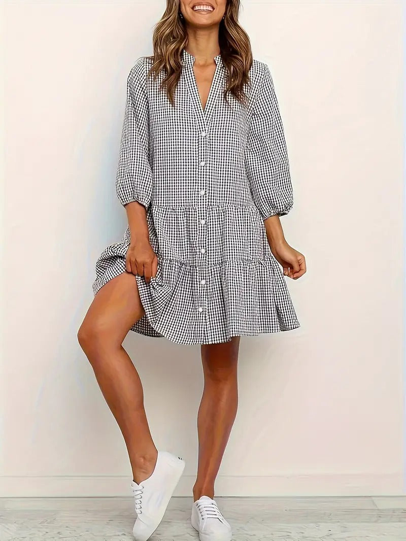 Alina | Trendy Gingham Šaty v Žiarivých Odstínoch