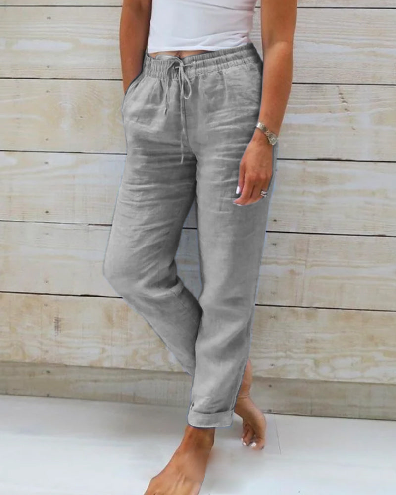Allison™ | Prémiové Pantalóny z Bavlneného Ľanu