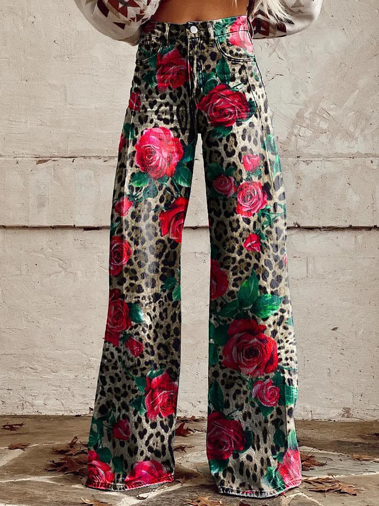 Reese - Leopard Print Wide-Leg Pants