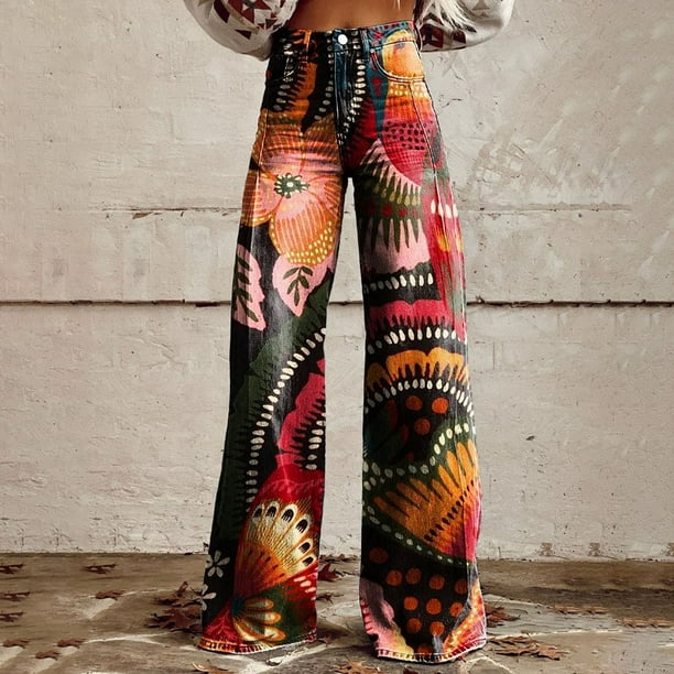 Cora - Vintage Floral Wide-Leg Pants
