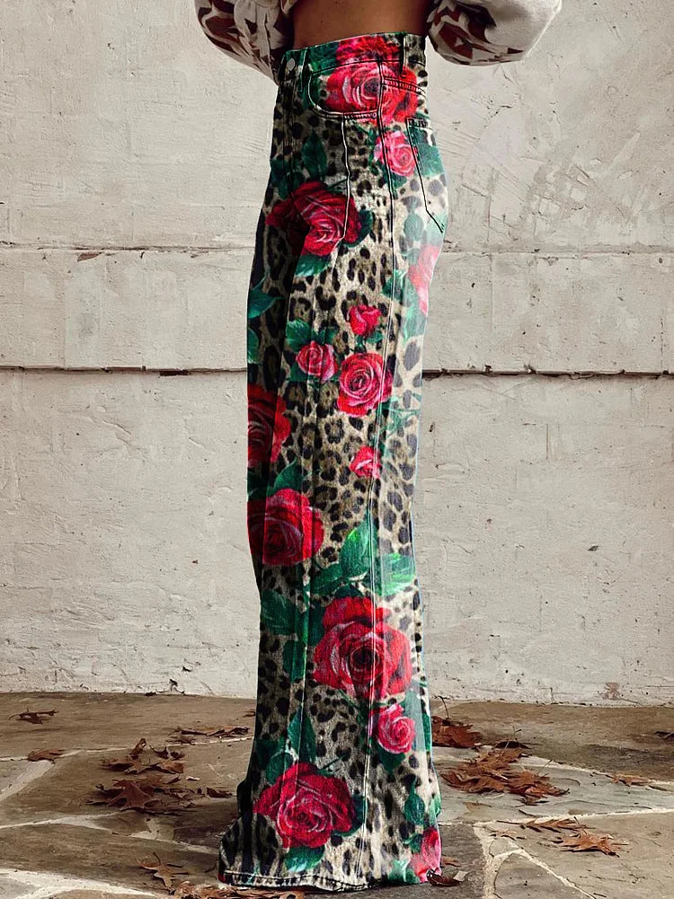 Reese - Leopard Print Wide-Leg Pants