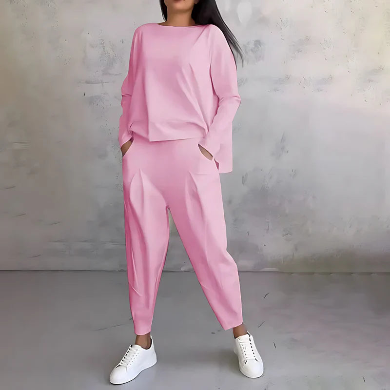 Babette | Elegantný dvojdielny set s okrúhlym výstrihom