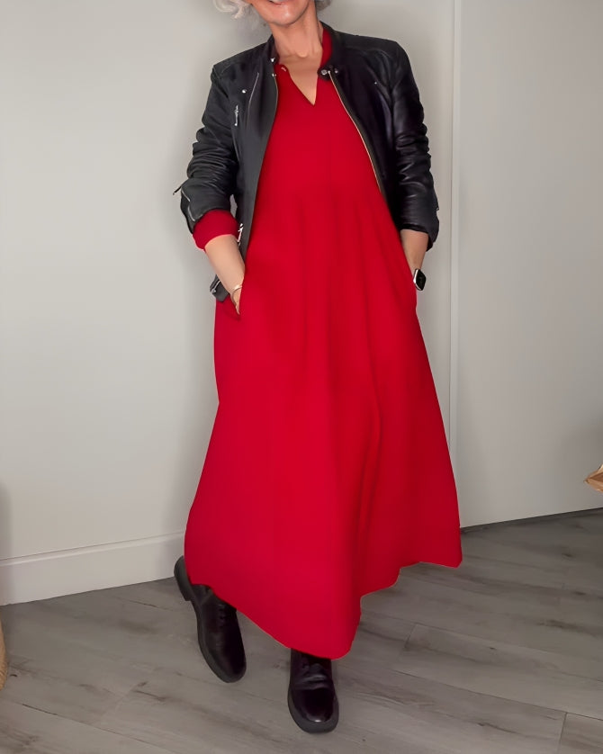 Alena | Elegantné maxi šaty s V-výstrihom