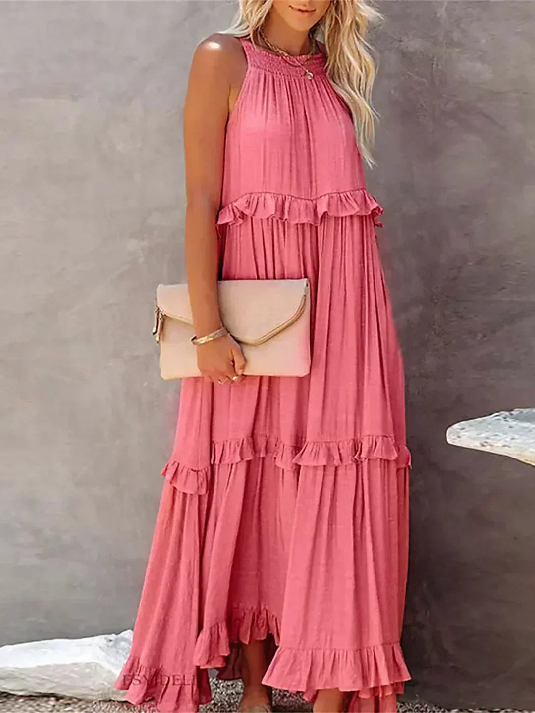 Emily™ | Maxi šaty s volánmi a halter krkom (Obmedzená dostupnosť)