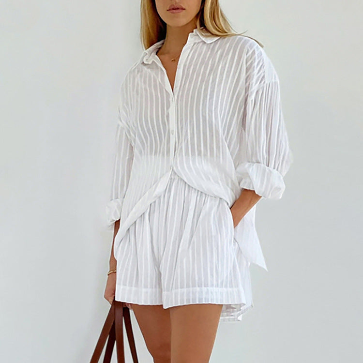 Liliane™ | Elegantná Sada Košele na Gombíky a Krátkych Nohavíc