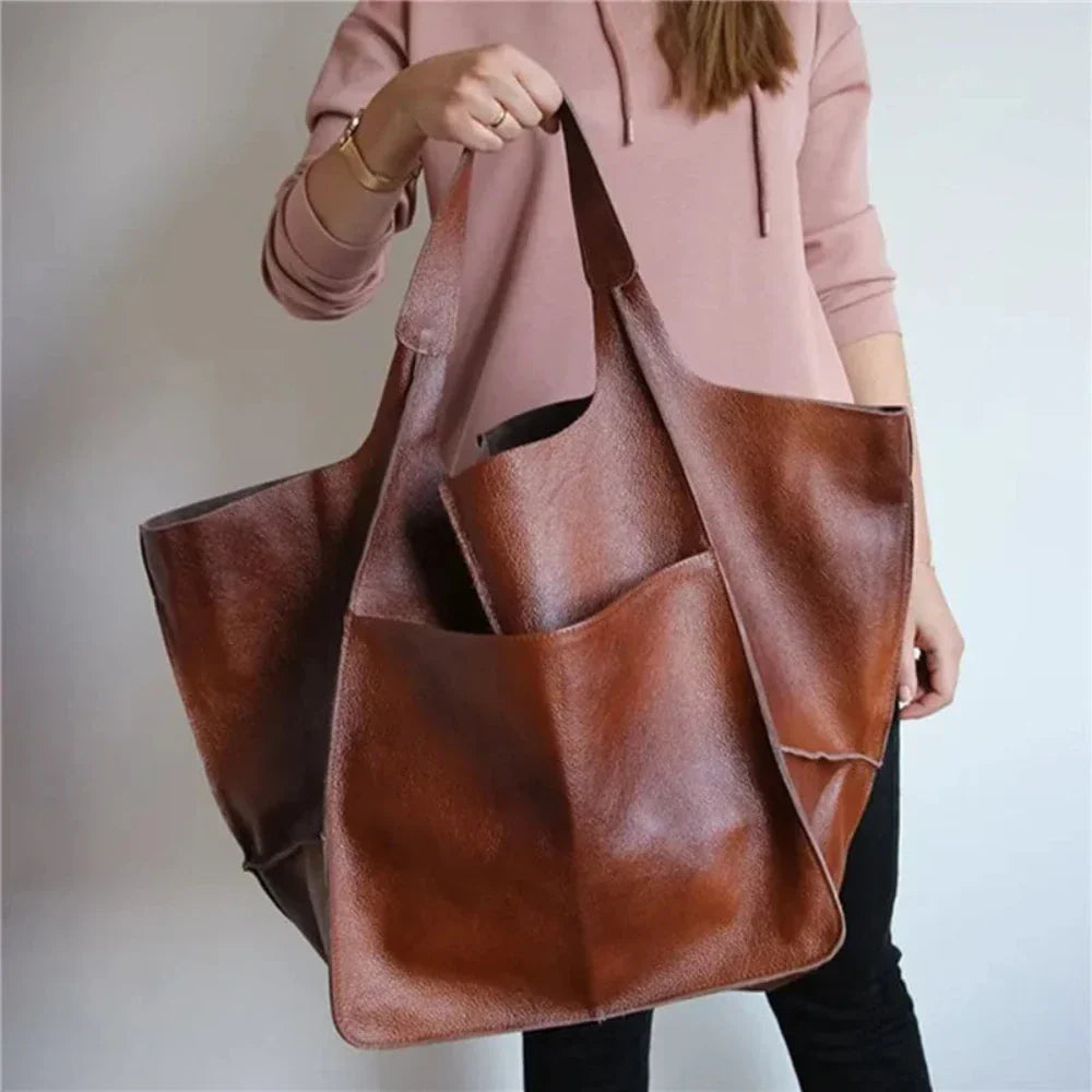Johanna - Klasická vintage kožená kabelka
