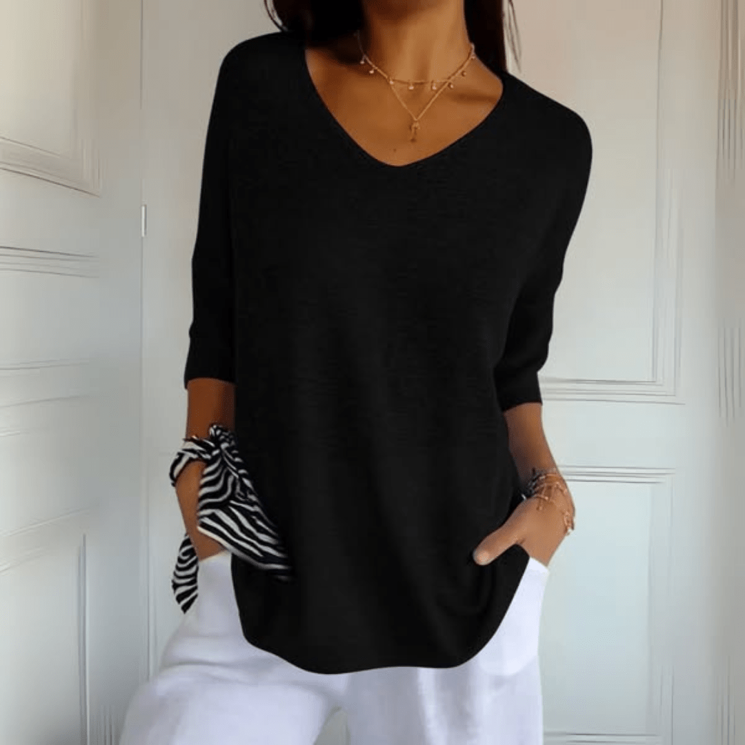 Šárka | Elegantní pletený top s V výstřihem