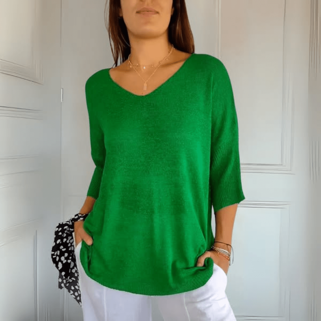 Šárka | Elegantní pletený top s V výstřihem
