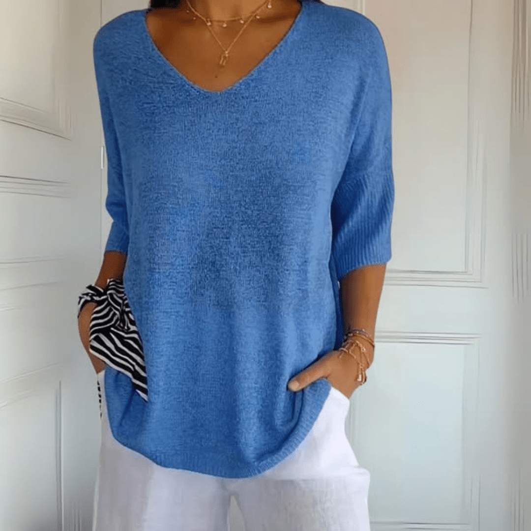 Šárka | Elegantní pletený top s V výstřihem