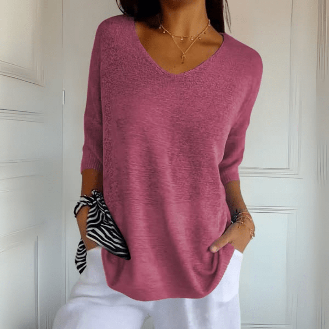 Šárka | Elegantní pletený top s V výstřihem