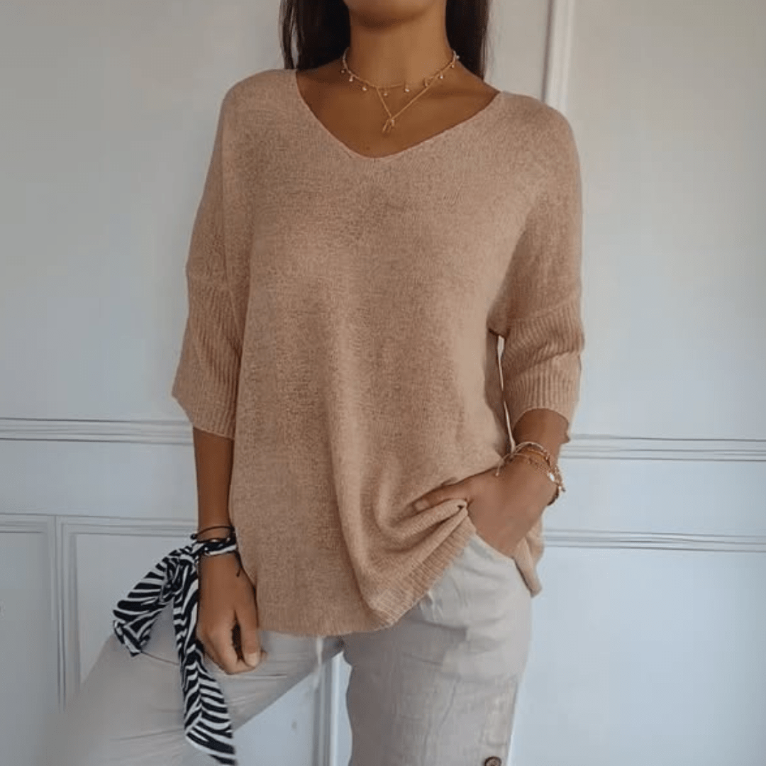 Šárka | Elegantní pletený top s V výstřihem