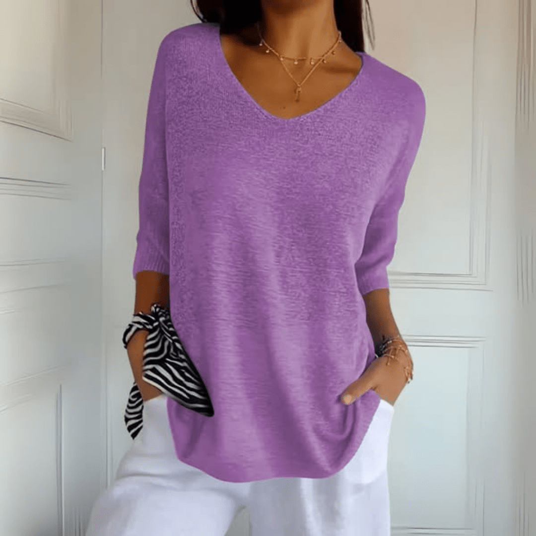 Šárka | Elegantní pletený top s V výstřihem