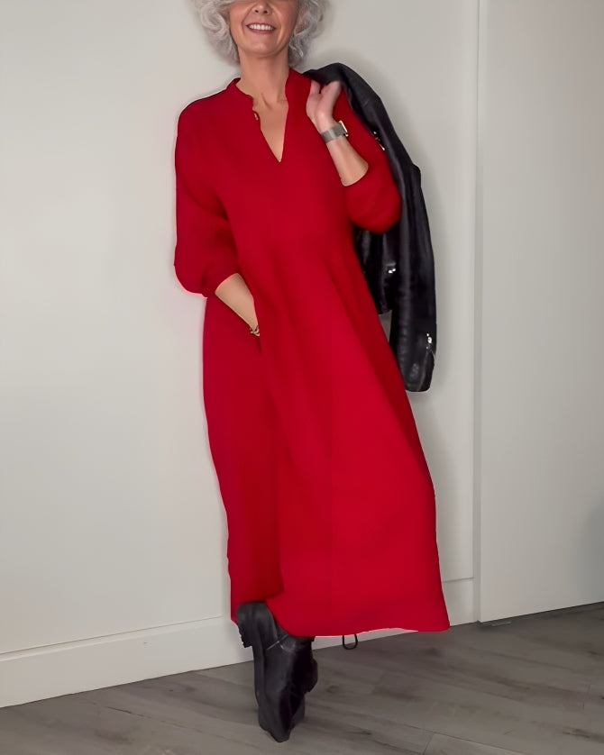 Alena | Elegantné maxi šaty s V-výstrihom