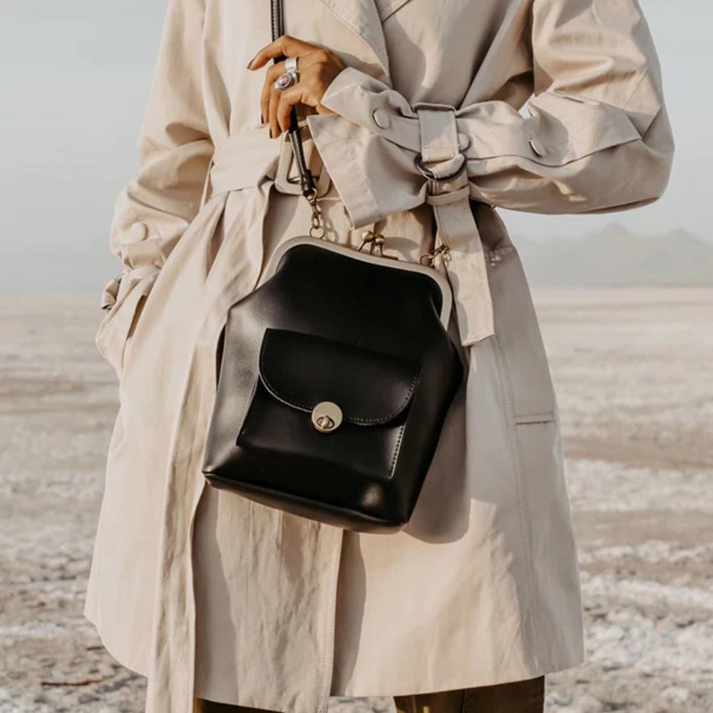 Margarete – Retro Kussverschluss Schultertasche