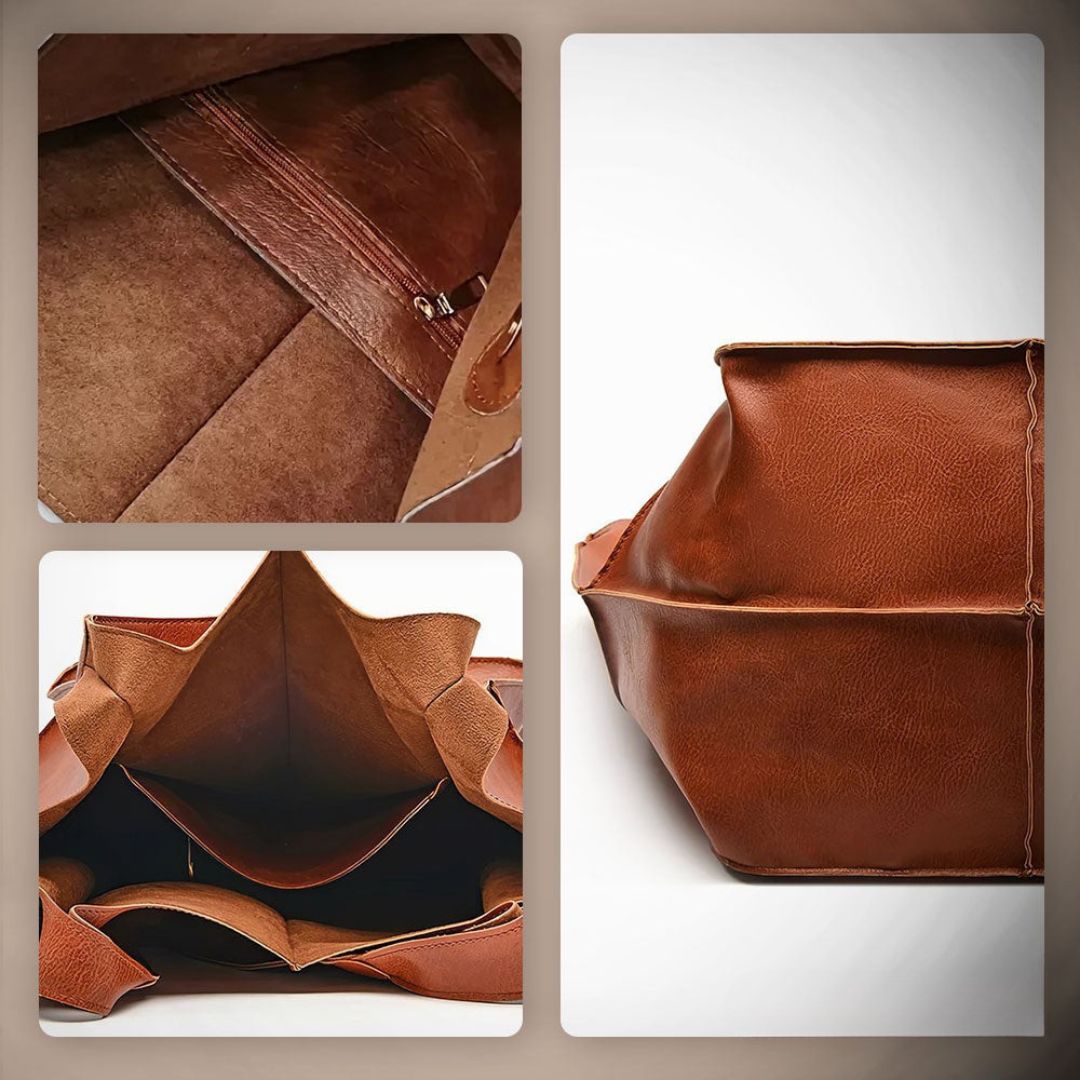Johanna - Klasická vintage kožená kabelka