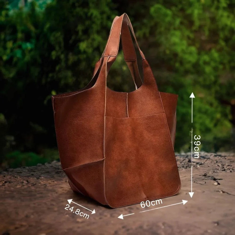 Johanna - Klasická vintage kožená kabelka